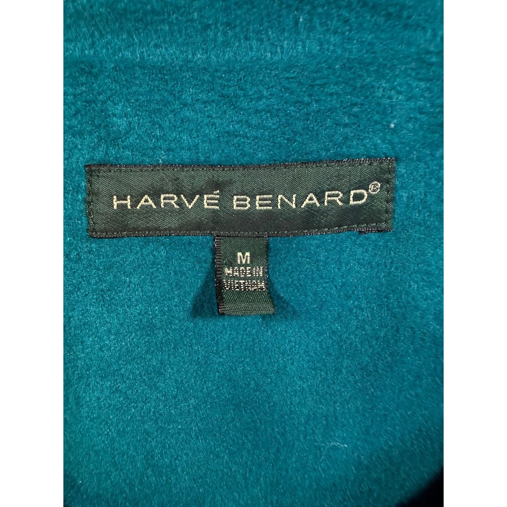 Harve Benard Portrait Collar Jacket M Teal Shawl Button Front Retro Green Fall - Picture 4 of 17